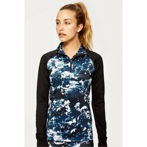 Lolë, size xs Women's marine ocean wave Patterned Long Sleeve fitted pull over